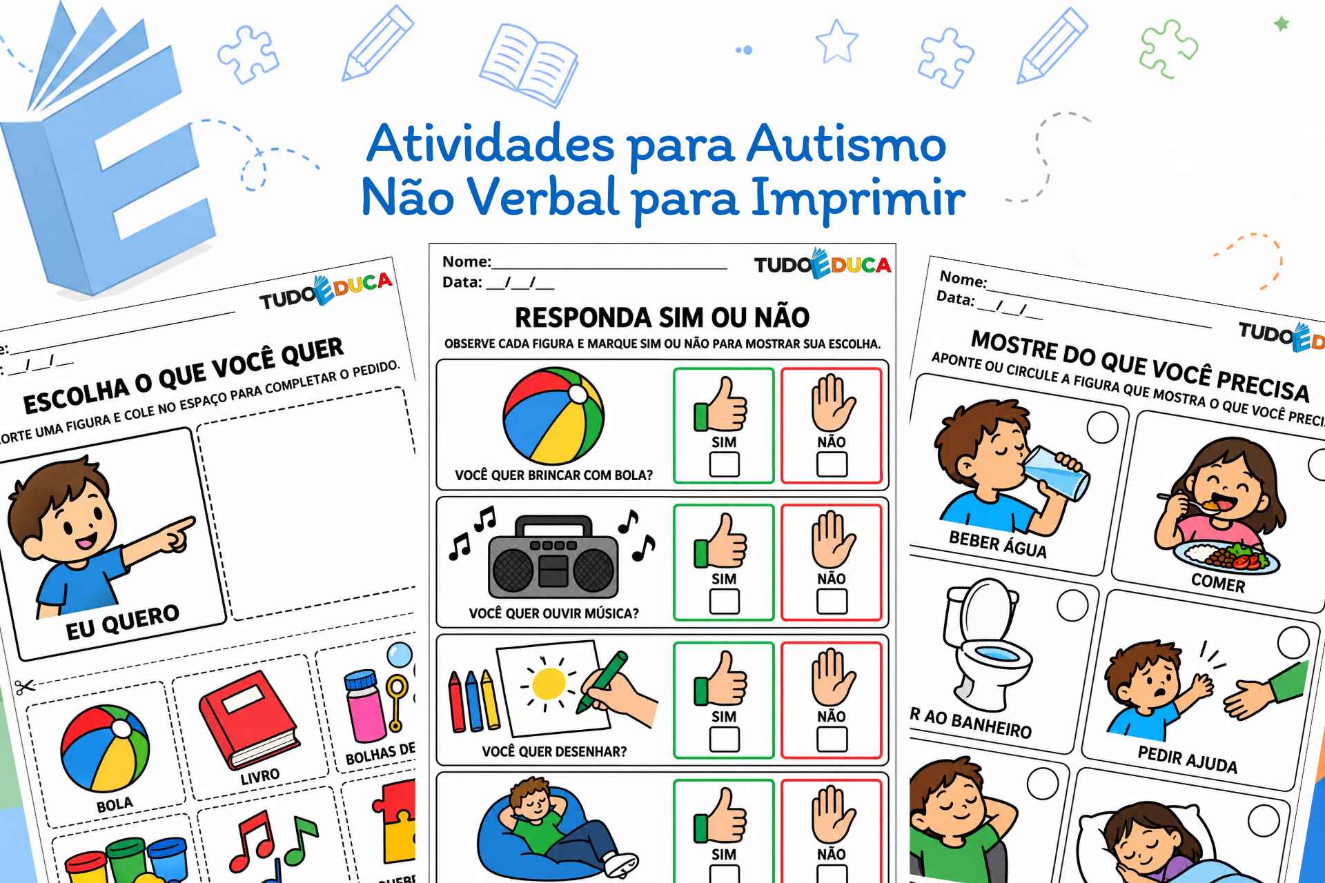 Atividades para Autismo Não Verbal para Imprimir